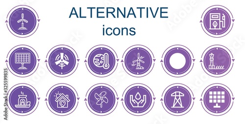 Editable 14 alternative icons for web and mobile