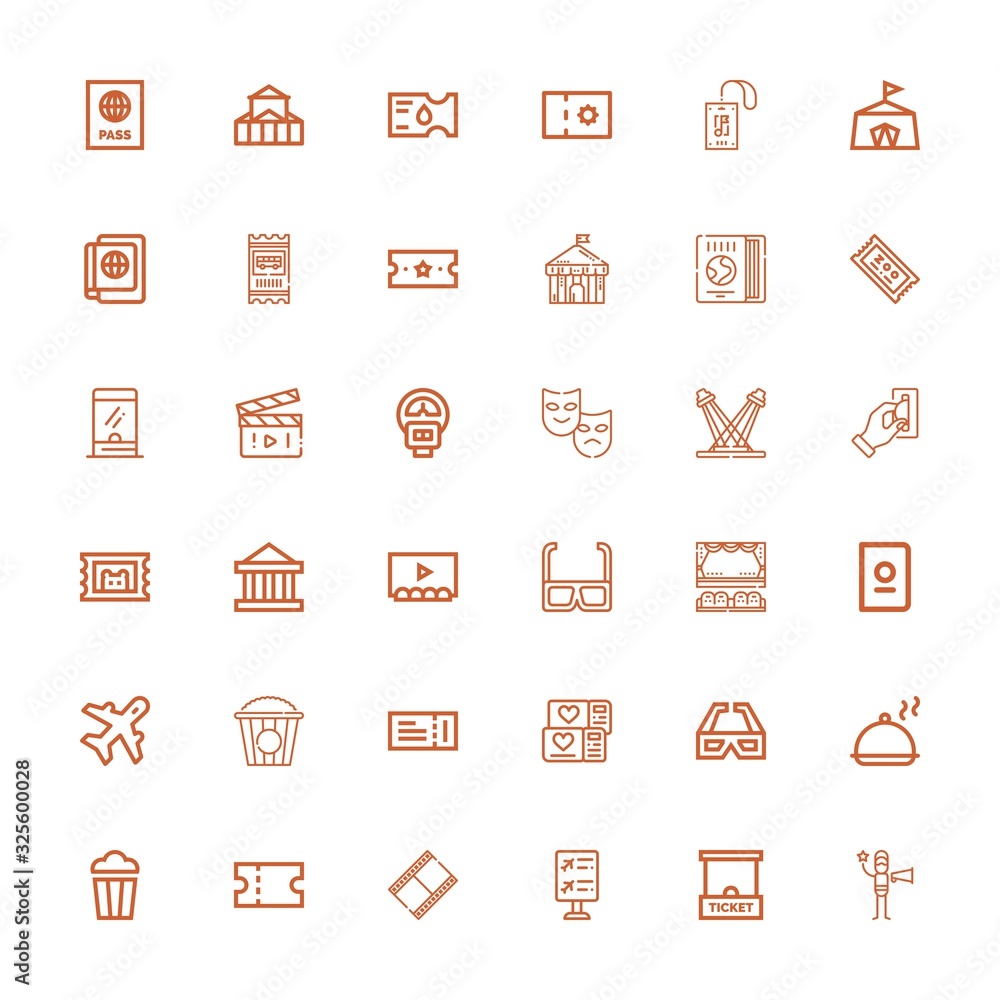 Editable 36 ticket icons for web and mobile Editable 36 ticket icons for web and mobile