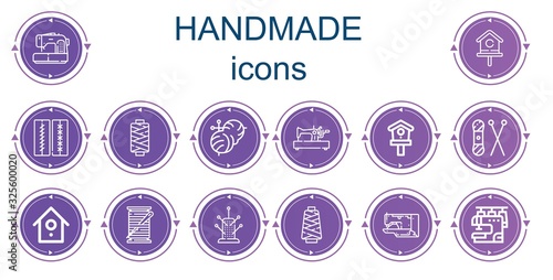 Editable 14 handmade icons for web and mobile