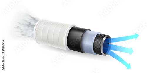 Air purifier filter Technology of multi-layer air filter Helps fresh air prevent dust, viruses, bacteria, mold and germs and various impurities. Vector realistic file.