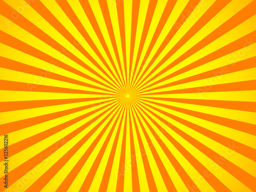 Orange and yellow rays background with spotlight in the center of the wallpaper.