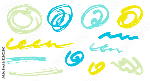 Hand drawn scribble doodle design vector elements.