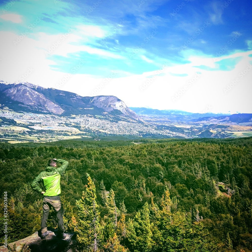 Naklejka premium hiking in the mountains