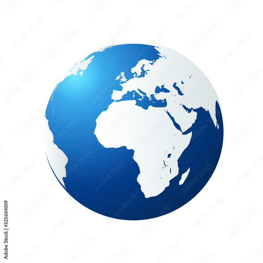 Naklejka premium World map, detailed country map of the world, blue template for annual report format, business, infographic, global tourism - vector