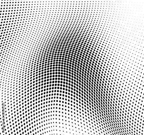 Abstract half-tone texture. Black and white chaotic background of dots