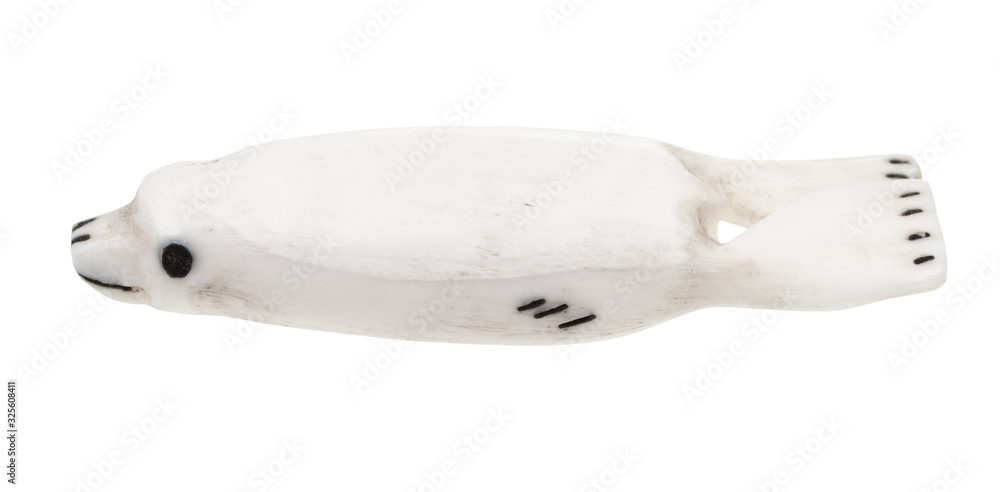 seal figurine carved from walrus tusk isolated seal figurine carved from walrus tusk isolated