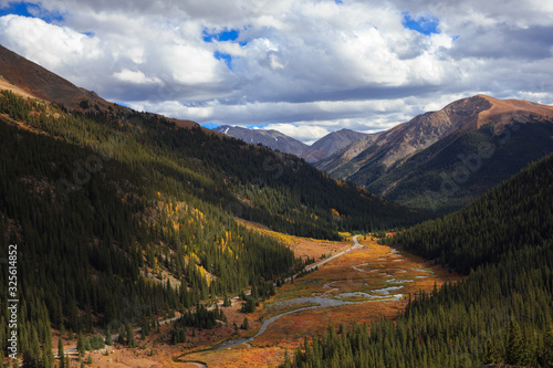 Valley Below Independence Pass, Colorado in Autumn