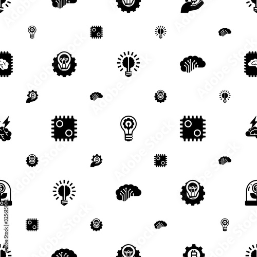innovation icons pattern seamless. Included editable filled Brain bulb, fintech industry, Creative process, AI Decision, AI Architecture icons. innovation icons for web and mobile.
