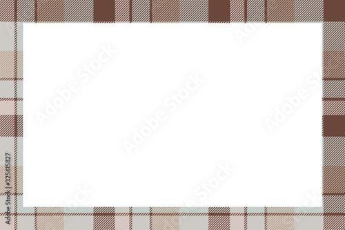 Vintage frame vector. Scottish border pattern retro style. Tartan plaid ornament.