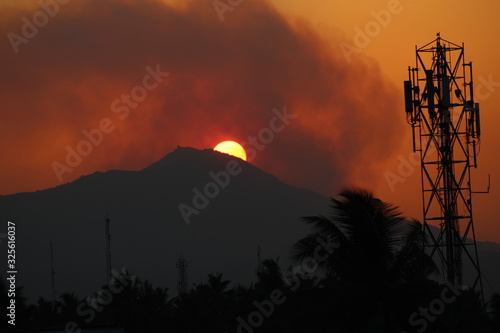 sunset in the mountains