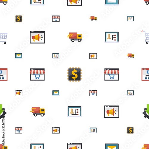 e-learning icons pattern seamless. Included editable flat Webinar, Blended Learning, Online library, Video training, Distance Learning icons. e-learning icons for web and mobile.