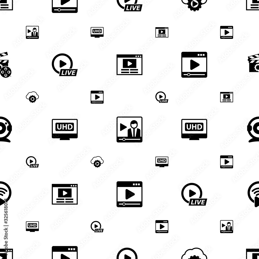 movie icons pattern seamless. Included editable filled Video blog, Video streaming, Streaming service, Live Event Streaming, 4K icons. movie icons for web and mobile. movie icons pattern seamless. Included editable filled Video blog, Video streaming, Streaming service, Live Event Streaming, 4K icons. movie icons for web and mobile.