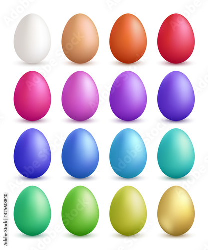 Colored eggs. Happy easter symbols collection vector colorful eggs. Easter gift stylized various colored eggs, traditional holiday illustration