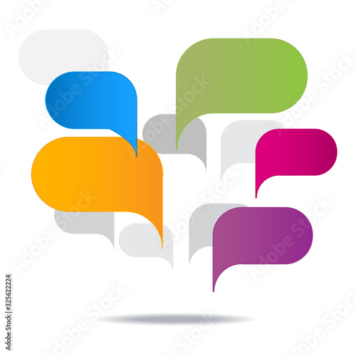 3d quote label, blank message vector graphic illustration for presentation