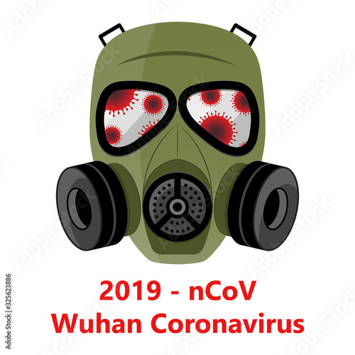 Coronavirus Wuhan Virus quarantine Gas mask for protection Illustration Vector