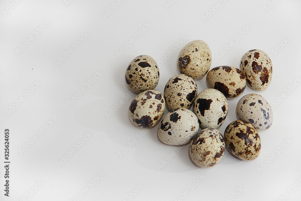 quail eggs isolated on white background