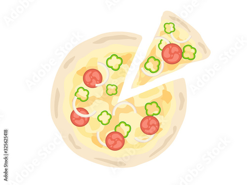 チーズのピザのイラスト