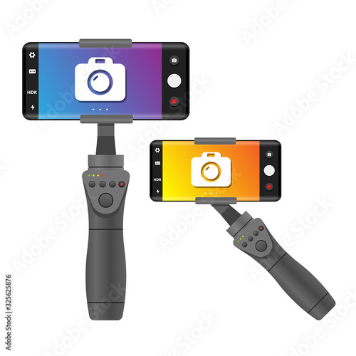 Set Stabilizer for smartphone device mobile and smart phone Illustration Vector