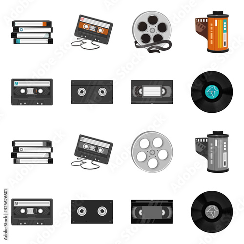 Isolated object of equipment and device sign. Collection of equipment and player stock symbol for web.