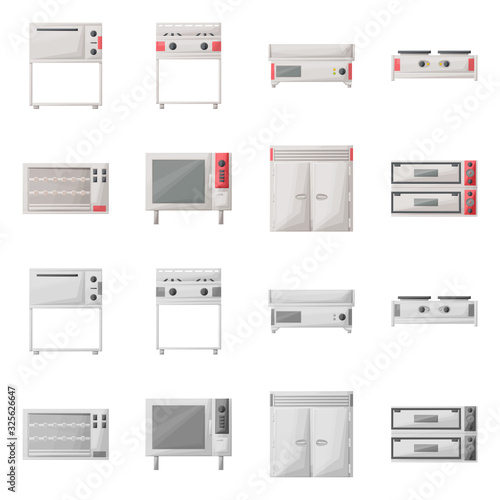 Vector illustration of domestic and appliances icon. Set of domestic and furniture vector icon for stock.