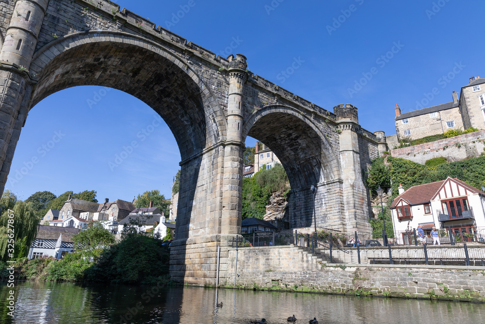 Knaresborough railway viaduct Yorkshire England Knaresborough railway viaduct Yorkshire England