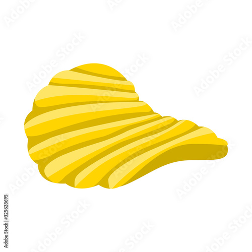 Isolated object of chip and fluted logo. Graphic of chip and crunchy vector icon for stock.