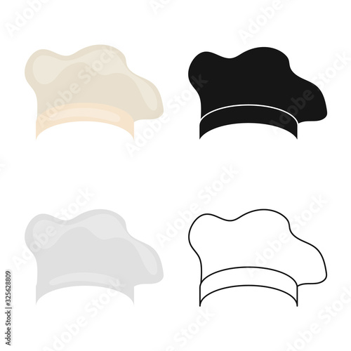 Vector illustration of confectioner and hat logo. Set of confectioner and chef vector icon for stock.