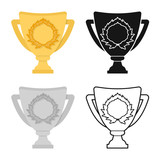 Vector illustration of award and cup icon. Set of award and prize stock symbol for web.