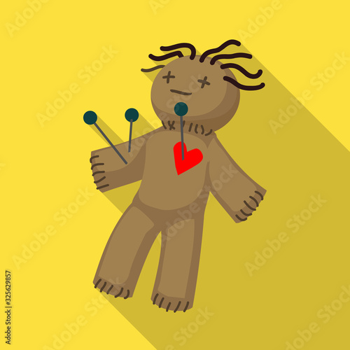 Isolated object of voodoo and doll icon. Web element of voodoo and puppet stock symbol for web.
