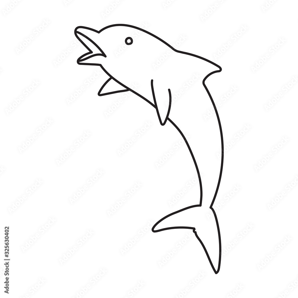 Obraz premium Dolphin vector icon.Outline vector icon isolated on white background dolphin .