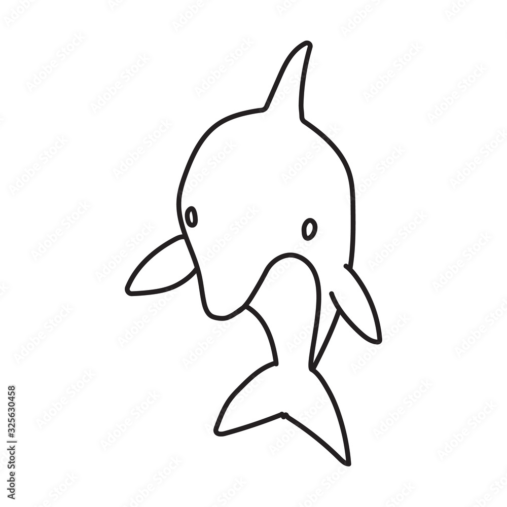 Dolphin vector icon.Outline vector icon isolated on white background dolphin . Dolphin vector icon.Outline vector icon isolated on white background dolphin .