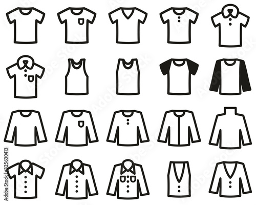 Shirt Icons Black & White Set Big