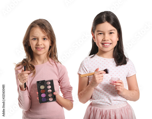 Cute little makeup artists ...