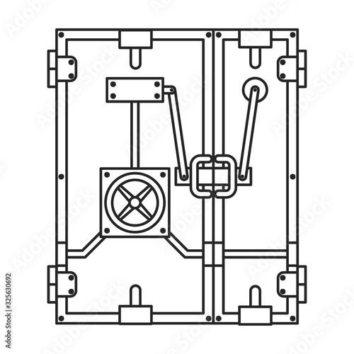 Safety door vector icon.Outline vector icon isolated on white background safety door .