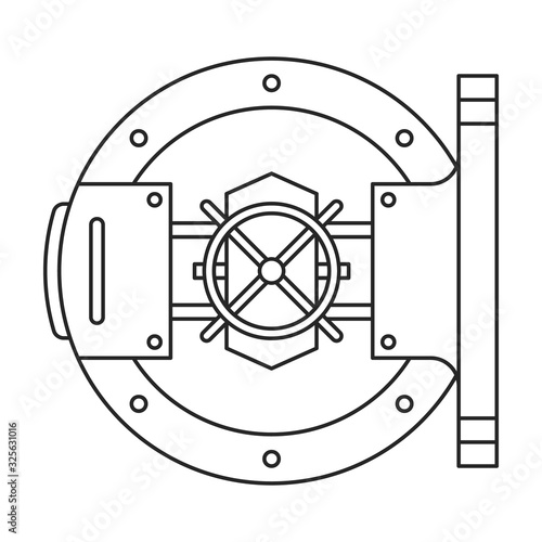 Safety door vector icon.Outline vector icon isolated on white background safety door .