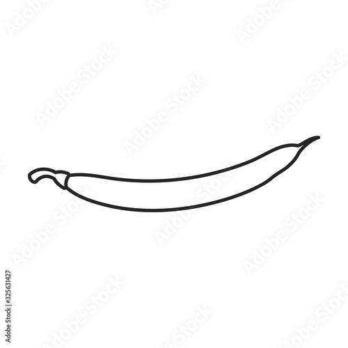Bean of pod vector icon.Outline vector icon isolated on white background bean of pod.