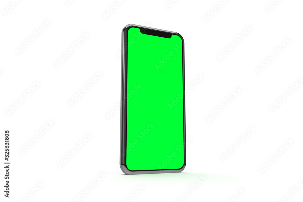 3D Rendering of Blank Full Screen Smart Phone Mock Up with Green Screen 3D Rendering of Blank Full Screen Smart Phone Mock Up with Green Screen