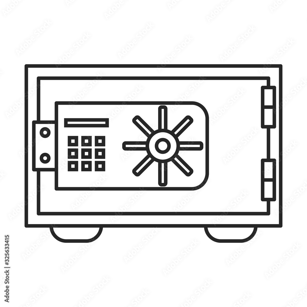 Bank safe vector icon.Outline vector icon isolated on white background bank safe. Bank safe vector icon.Outline vector icon isolated on white background bank safe.
