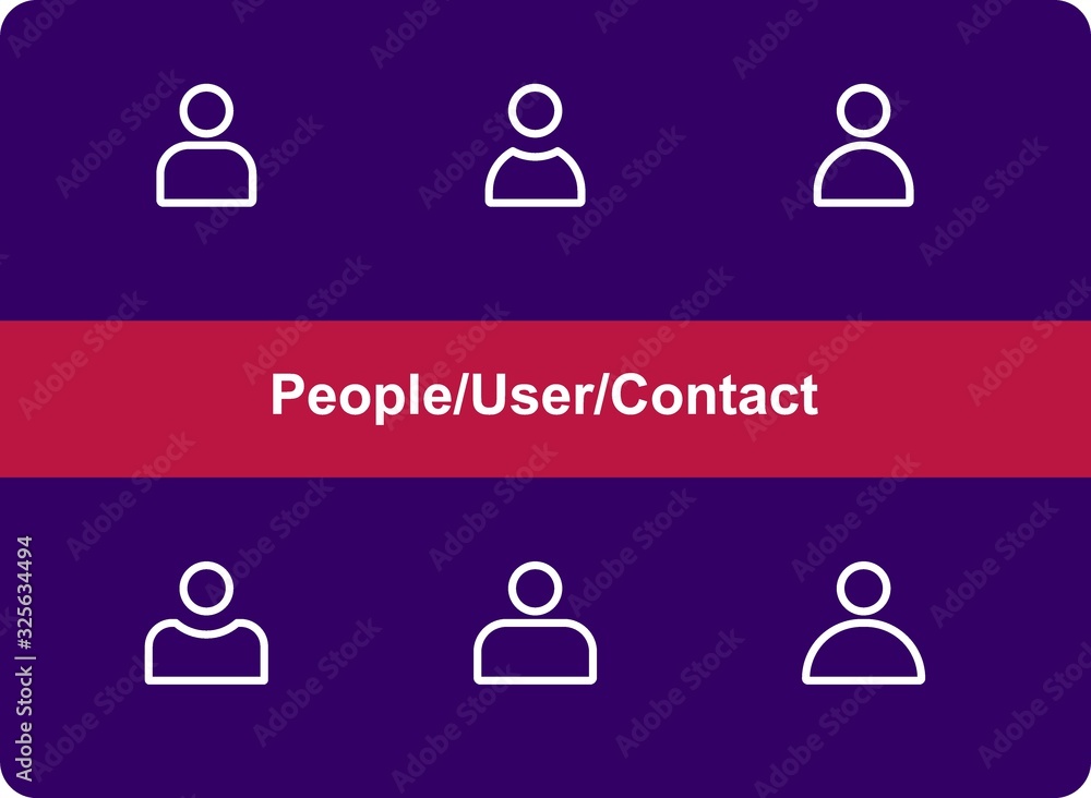 People icon set with outline style.Editable vector. Isolated. User, man, People icon set with outline style.Editable vector. Isolated. User, man,