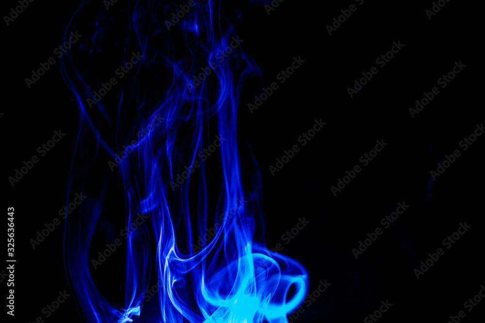 Fototapeta premium Blue smoke/fire/incense effect