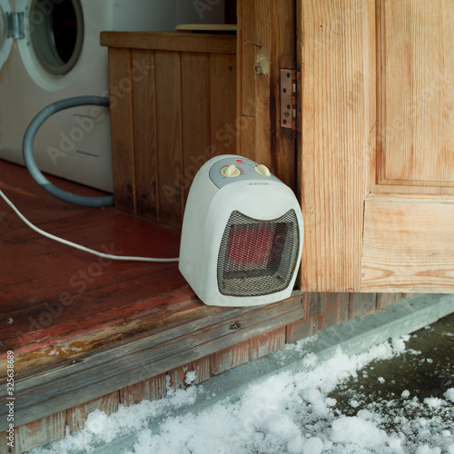 Fotografie Electric heater ijn winter