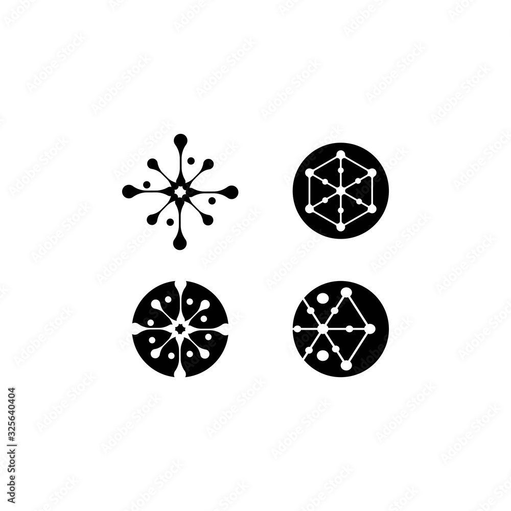 Set Molecule symbol logo template vector illustration