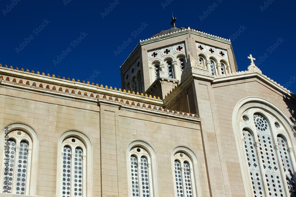 Fototapeta premium The dome of Christian orthodox church in Athens, Greece
