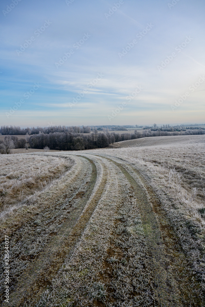 Frosty and foggy countryside in Lithuania Frosty and foggy countryside in Lithuania
