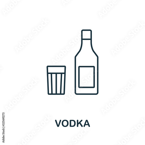 Vodka icon from russia collection. Simple line Vodka icon for templates, web design and infographics