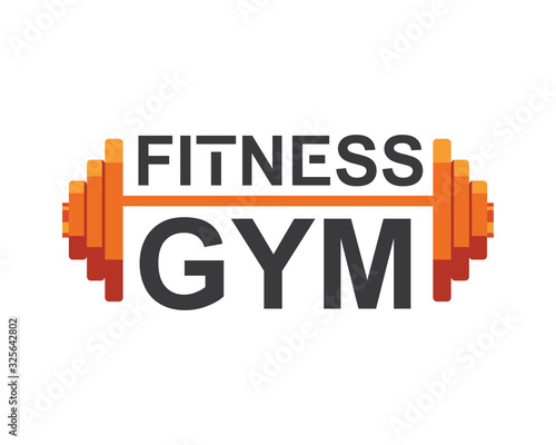 Fitness gym logo sign, bodybuilding club emblem template