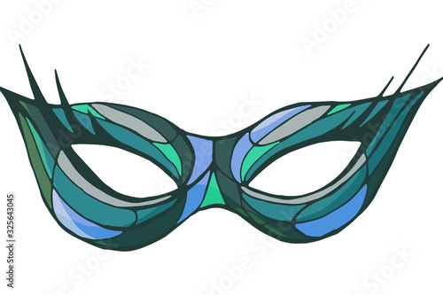 Hand drawn color vector carnival mask