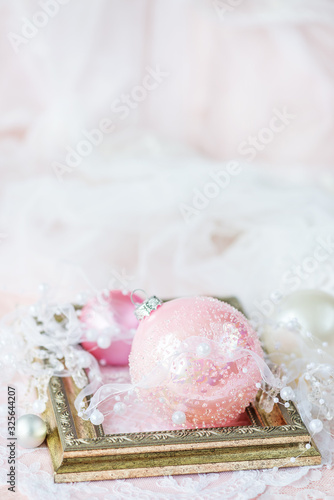 Pink Christmas ball in a go...