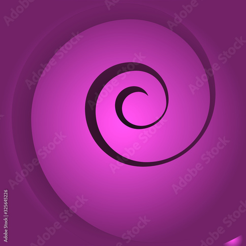 small spiral extending into the distance on a colored 