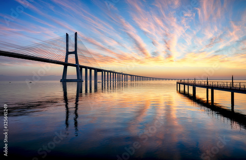 Bridge Lisbon at sunrise, Portugal - Vasco da Gamma © TTstudio